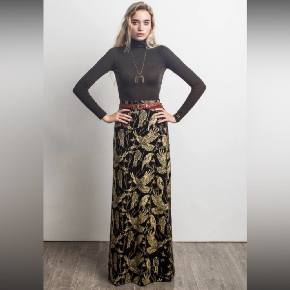 Thief & Bandit birds of prey maxi skirt